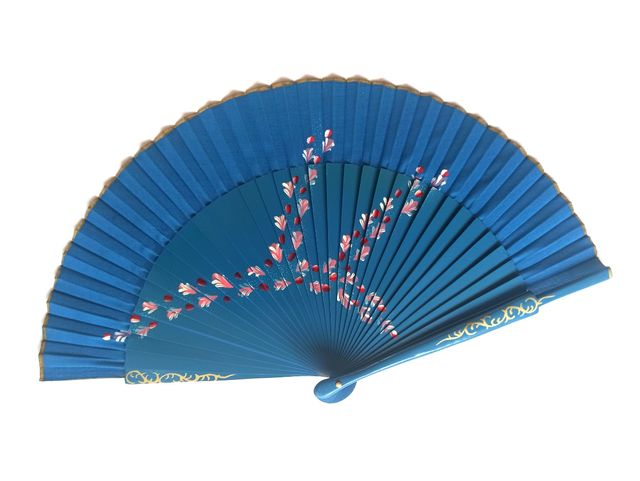 Abanico pintado a mano + funda. Aires de Verano