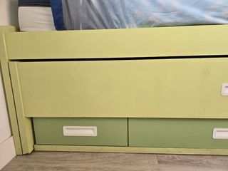 Cama nido infantil verde - 3 cajones