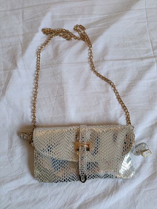 Bolso bandolera plateado