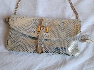 Bolso bandolera plateado