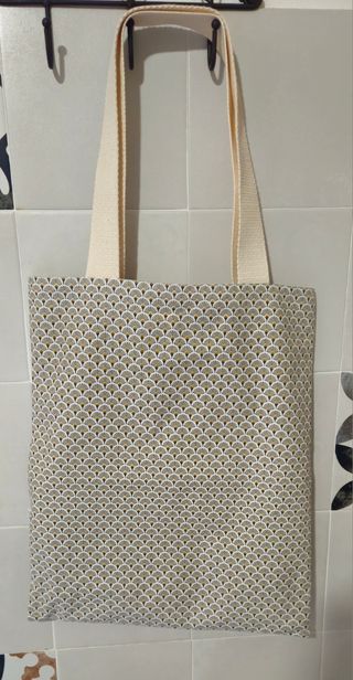 Shopper beige e oro