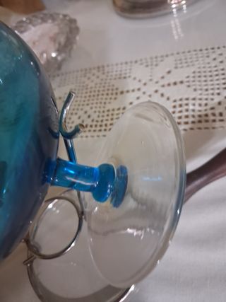 Copa calienta licor vintage azul