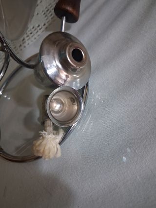 Copa calienta licor vintage azul