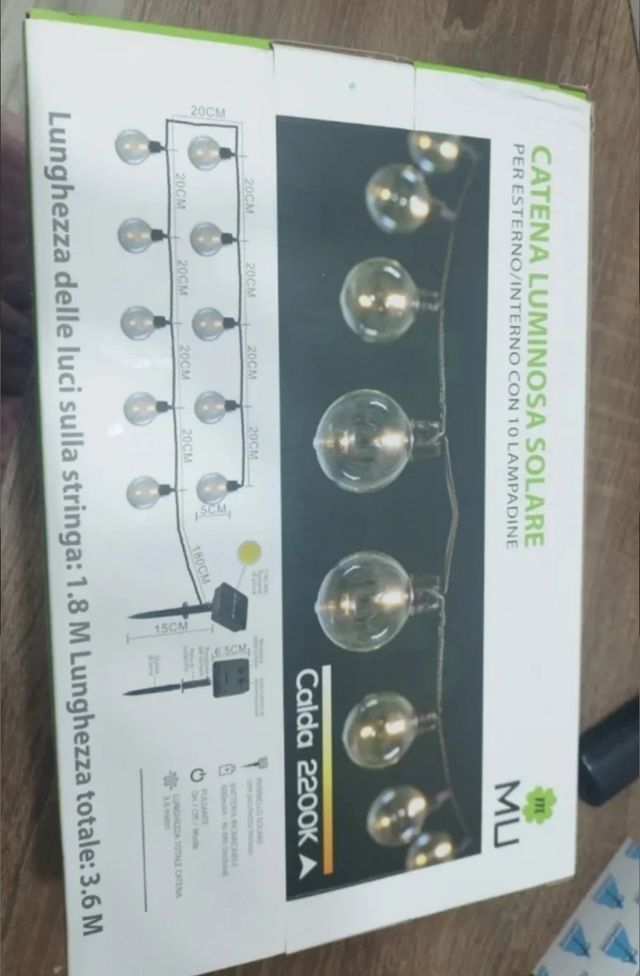 Cadena luces solares MU - 10 bombillas