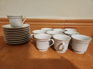 10 Tazas porcelana doradas