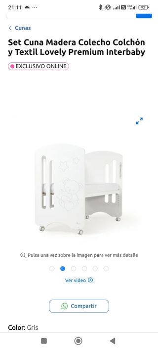 Cuna Madera Colecho Interbaby.