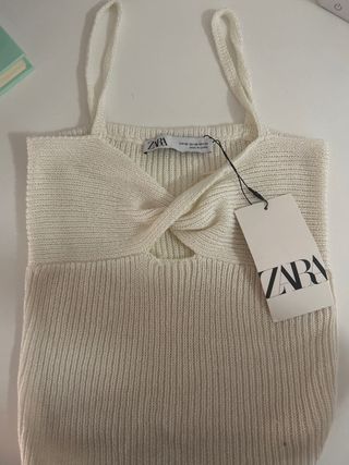 Top Zara blanco talla XS
