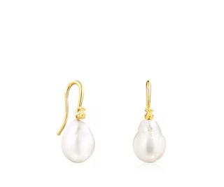 Pendientes TOUS perla gota oro