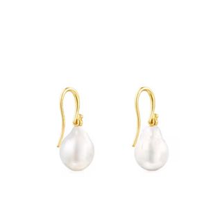 Pendientes TOUS perla gota oro