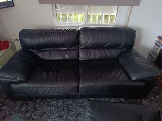 Sofá piel 3 plazas - Negro
