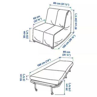 Sofá cama plegable Blanco