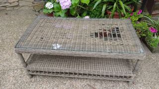 Mesa ratán jardín - Gris