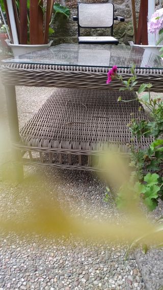 Mesa ratán jardín - Gris