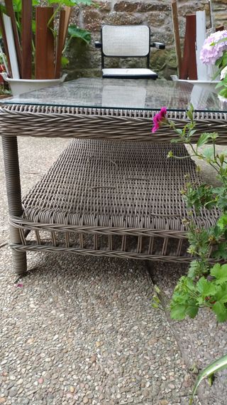 Mesa ratán jardín - Gris