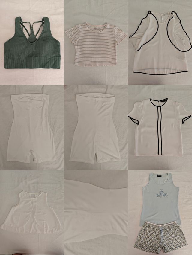 Lote ropa mujer: tops y shorts