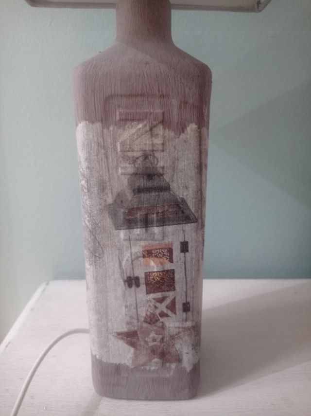 Lámpara artesanal botella reciclada