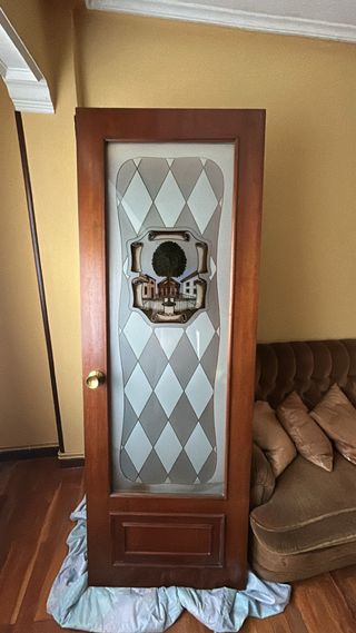 Puerta cristal madera - Árbol Gernika