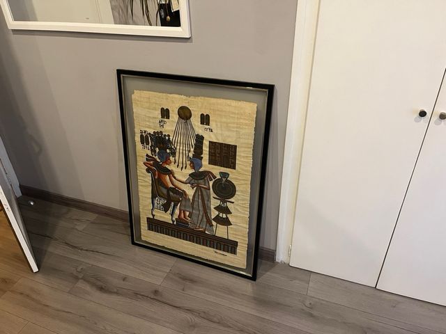 prezioso quadro originale di papiro egiziano antico