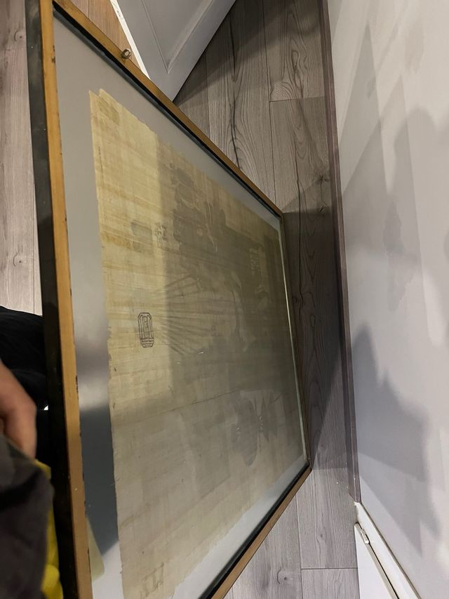 prezioso quadro originale di papiro egiziano antico