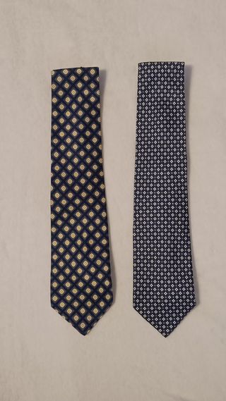 2 Corbatas S.T. Dupont - Azul y Beige