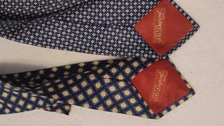 2 Corbatas S.T. Dupont - Azul y Beige