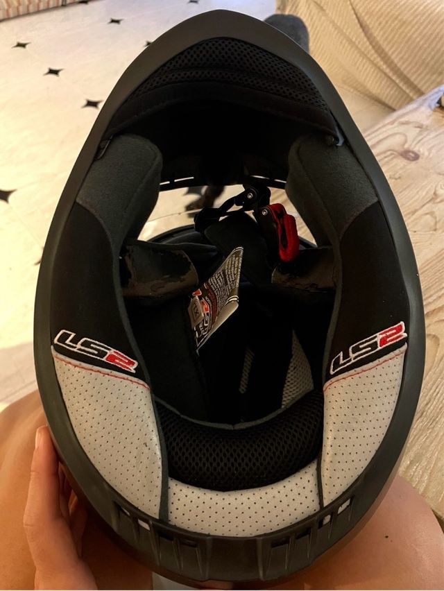 Casco integral moto LS2 negro mate