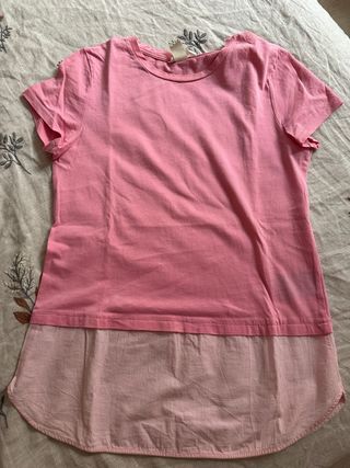 Camiseta rosa bicolor