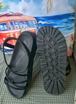 Sandalias negras mujer