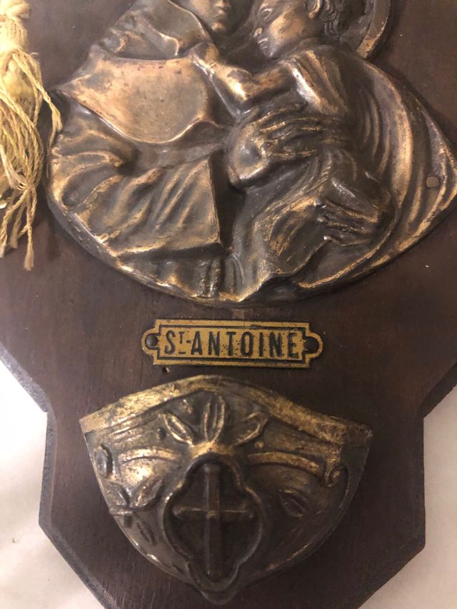 Benditera antigua madera metal Francia