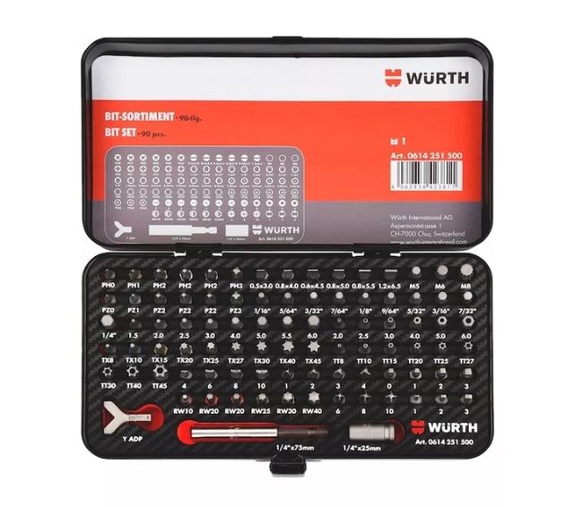 Set 90 punte inserti Wurth 1/4