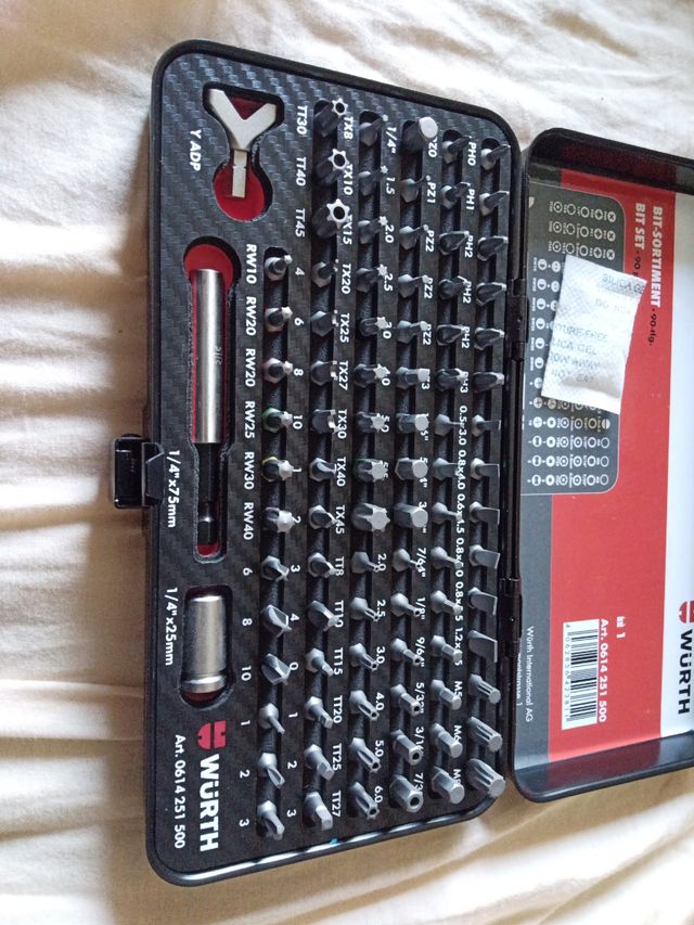 Set 90 punte inserti Wurth 1/4