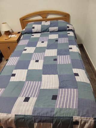 Colchas cama 90cm - Azul y blanco