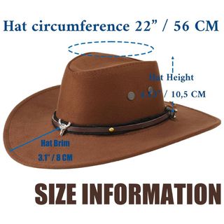 Sombrero Vaquero Marrón Western Cowboy Talla S/M