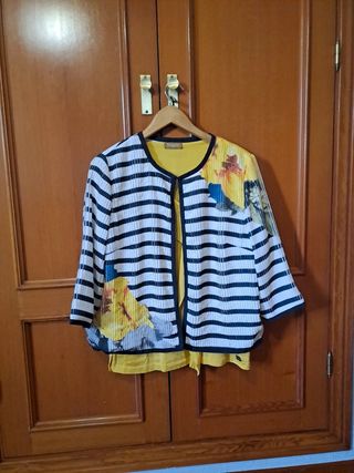 Chaqueta Antea rayas azul marino
