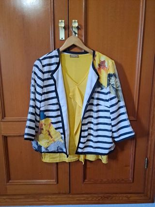 Chaqueta Antea rayas azul marino