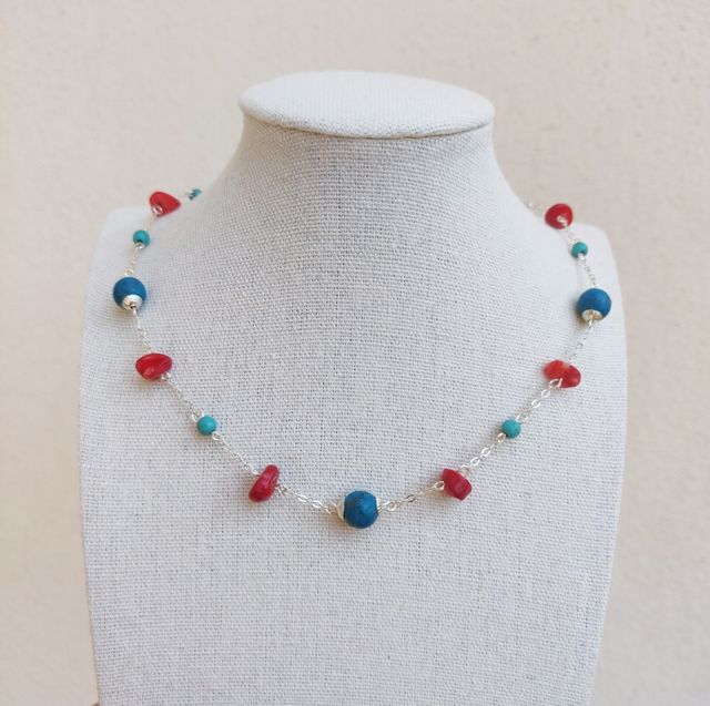Collana Turchese Corallo Rosso