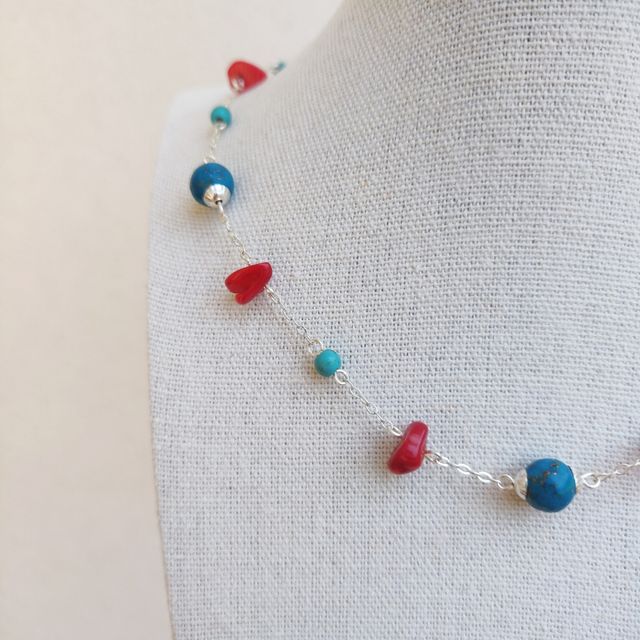 Collana Turchese Corallo Rosso