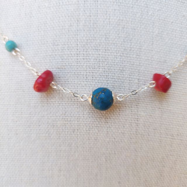Collana Turchese Corallo Rosso