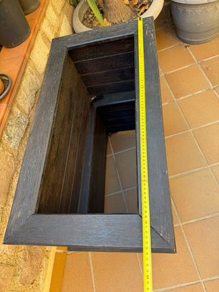 Jardinera madera teka oscuro jardin