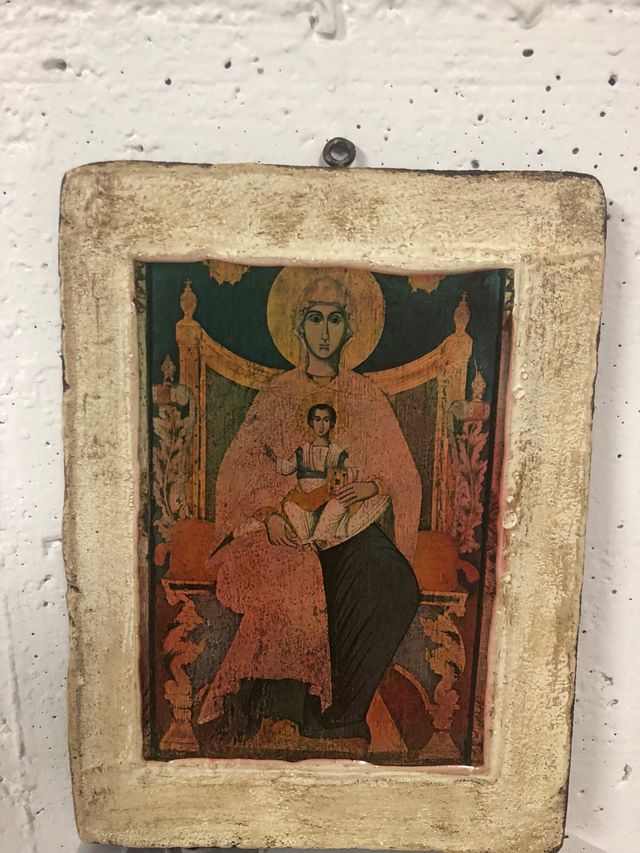 Icono  servio Virgen con Niño. Antiguedad. 