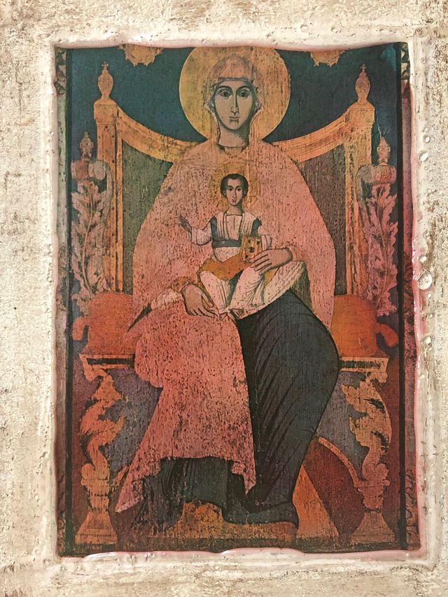 Icono  servio Virgen con Niño. Antiguedad. 