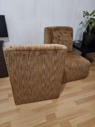 Sillón Butaca tapizado marrón - 2 unidades