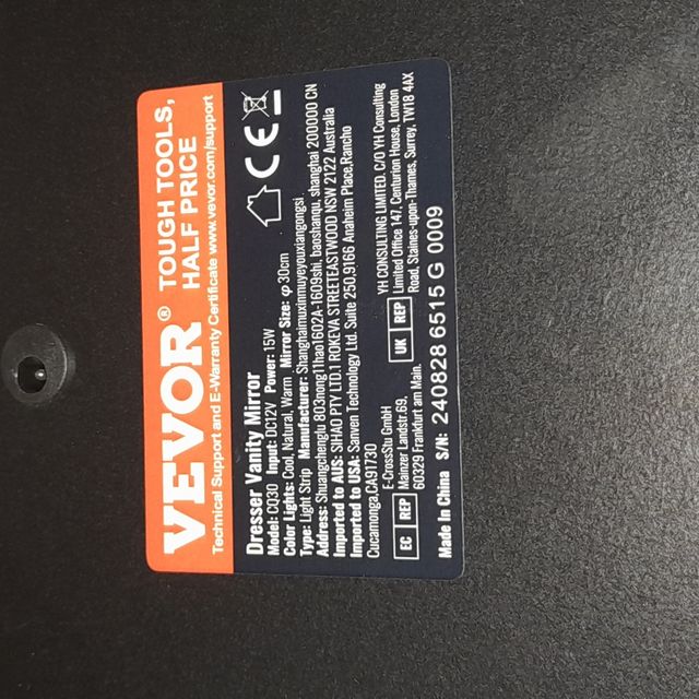 Specchio trucco illuminato led da tavolo vevor