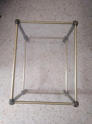 Mesa centro cristal dorada