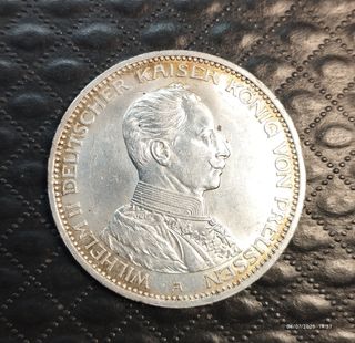 3 marcos Imperiales Alemania 1914.   II Reich.