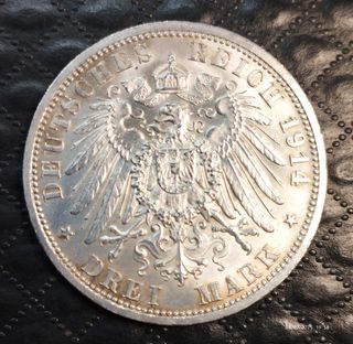 3 marcos Imperiales Alemania 1914.   II Reich.