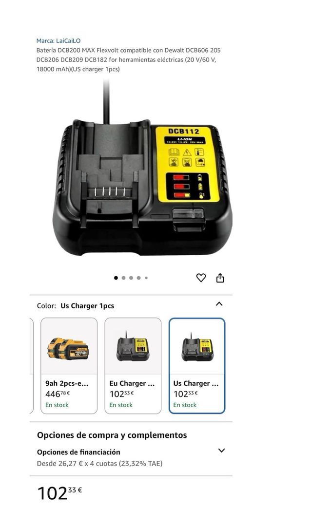 Cargador baterías DCB112 10.8V-18V