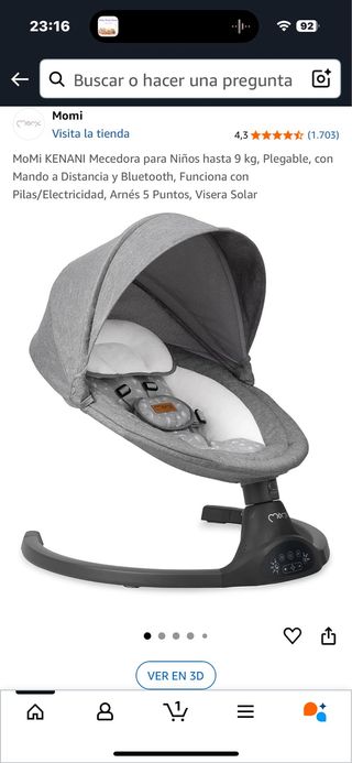 MoMi KENANI Mecedora Bebé - Plegable