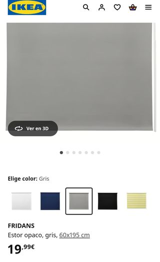 Estor opaco IKEA Gris - 60x195cm