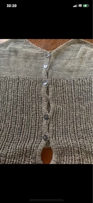 Top estivo beige e argento